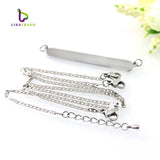 5PCS 8MM Slide Tag Pendant Floating Bar Necklace (Include Stainless Steel Chain)