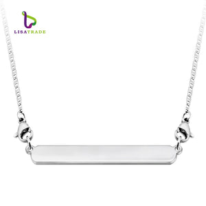 5PCS 8MM Slide Tag Pendant Floating Bar Necklace (Include Stainless Steel Chain)