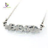 5PCS 8MM Slide Tag Pendant Floating Bar Necklace (Include Stainless Steel Chain)