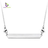 5PCS 8MM Slide Tag Pendant Floating Bar Necklace (Include Stainless Steel Chain)