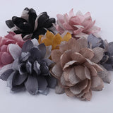 5PCS 9.5CM Chiffon Fabric DIY Wedding Dress Flowers