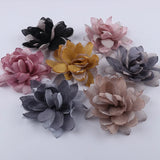 5PCS 9.5CM Chiffon Fabric DIY Wedding Dress Flowers