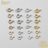 5PCS 925 Sterling Silver Round Clasps Hooks for DIY Jewelry Making