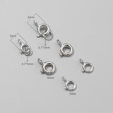 5PCS 925 Sterling Silver Round Clasps Hooks for DIY Jewelry Making