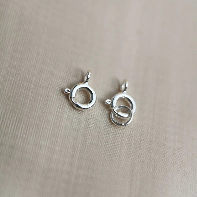 5PCS 925 Sterling Silver Round Clasps Hooks for DIY Jewelry Making