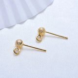 5PCS 925 Silver Frosted Ball Ear Wires with Hanging Silver Ear Needle