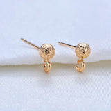 5PCS 925 Silver Frosted Ball Ear Wires with Hanging Silver Ear Needle