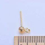 5PCS 925 Silver Frosted Ball Ear Wires with Hanging Silver Ear Needle
