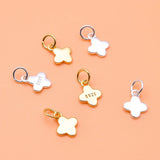 5PCS 925 Sterling Silver Gold-Plated Lucky Grass Pendant DIY Beading Material