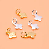5PCS 925 Sterling Silver Gold-Plated Lucky Grass Pendant DIY Beading Material