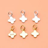 5PCS 925 Sterling Silver Gold-Plated Lucky Grass Pendant DIY Beading Material