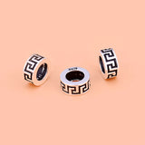 5PCS 925Sterling Thai silver loose flat beads, jewelry materials accessories