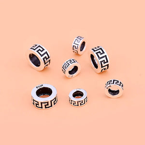 5PCS 925Sterling Thai silver loose flat beads, jewelry materials accessories