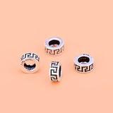 5PCS 925Sterling Thai silver loose flat beads, jewelry materials accessories