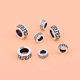 5PCS 925Sterling Thai silver loose flat beads, jewelry materials accessories