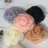 5PCS Organza Large Rose Flower Head Wedding Dress Skirt Home Hat Decoration