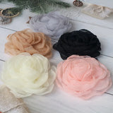 5PCS Organza Large Rose Flower Head Wedding Dress Skirt Home Hat Decoration