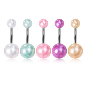 5PCS Acrylic Belly Rings 14G Navel Piercing Bar Belly Button Ring