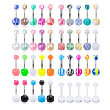 5PCS Acrylic Belly Rings 14G Navel Piercing Bar Belly Button Ring
