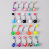 5PCS Acrylic Belly Rings 14G Navel Piercing Bar Belly Button Ring