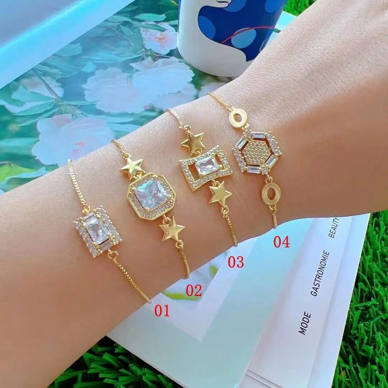 Adjustable Geometric Star Shape Bracelet Ethnic Charm Bangles Jewelry