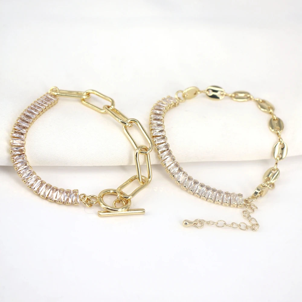 Adjustable Rainbow Zircon Tennis Bracelets for Women Wedding Jewelry