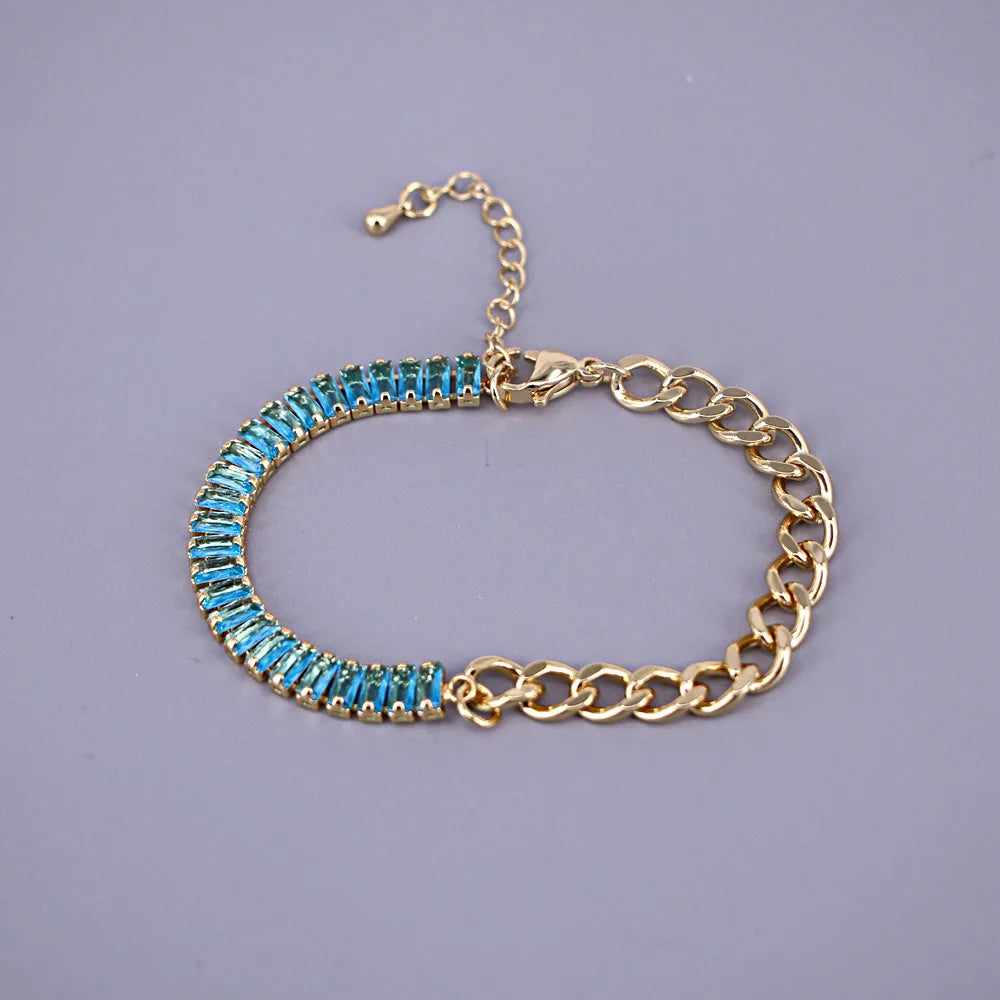 Adjustable Rainbow Zircon Tennis Bracelets for Women Wedding Jewelry