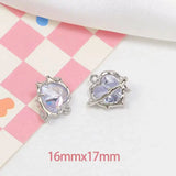 5PCS Alloy Moon Rose Heart Cross Charms DIY Beading Material Necklace Pendant
