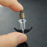5PCS Anchor Name on Rice Glass Vial Pendant DIY Charms