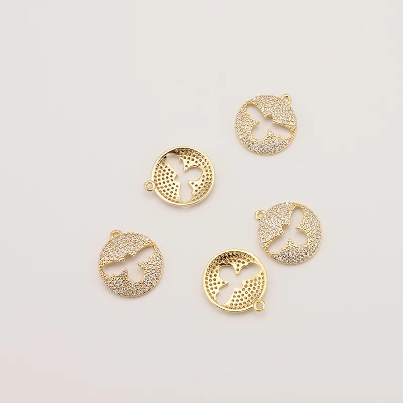 5PCS Antique Hollow Bee Pendant Retro Bracelet Earrings Metal Accessories