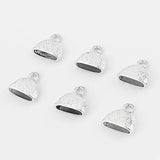 5PCS Antique Hammered Bead Caps Tassel Necklace DIY