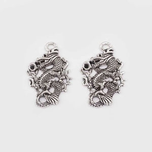 5PCS Antique Large Dragon Charms Pendants DIY Necklace Findings 50x35mm