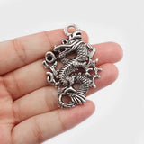 5PCS Antique Large Dragon Charms Pendants DIY Necklace Findings 50x35mm