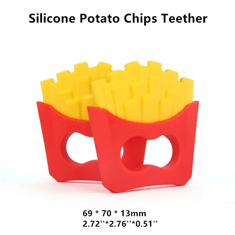 5PCS Silicone Potato Chips Teether Baby Pacifier DIY Toy