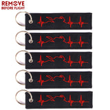 5PCS Biker Heartbeat Keychain Cars Trinket Holder Father's Gift