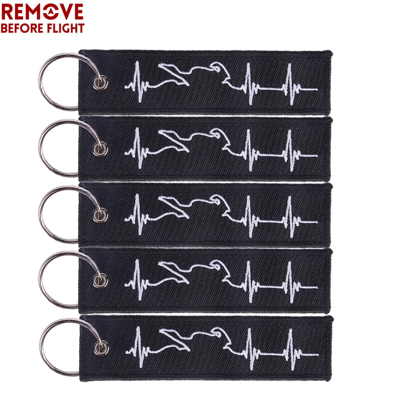 5PCS Biker Heartbeat Keychain Cars Trinket Holder Father's Gift