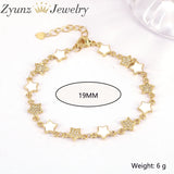 5PCS Enamel Star Bracelets with CZ Zirconia Chain - Wedding Party Jewelry