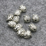 5PCS Buddha Head Lucky Bracelet DIY Loose Copper Beads 8x10mm