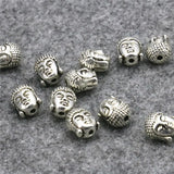 5PCS Buddha Head Lucky Bracelet DIY Loose Copper Beads 8x10mm