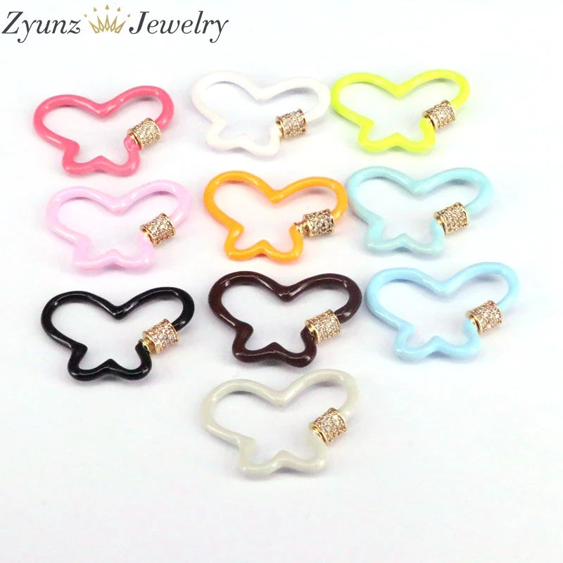5PCS Butterfly Enamel Clasps for Jewelry Making