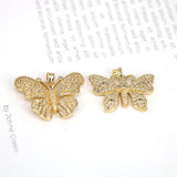 5PCS Butterfly Pendant Charms Cubic Zircon Charm Jewelry Making Supplies