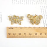 5PCS Butterfly Pendant Charms Cubic Zircon Charm Jewelry Making Supplies