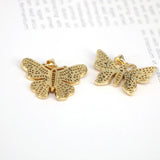 5PCS Butterfly Pendant Charms Cubic Zircon Charm Jewelry Making Supplies