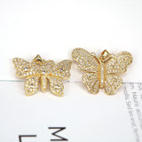 5PCS Butterfly Pendant Charms Cubic Zircon Charm Jewelry Making Supplies