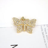 5PCS Butterfly Pendant Charms Cubic Zircon Charm Jewelry Making Supplies