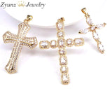 5PCS CZ Clear Micro Pave Cross Pendant Necklace Charm