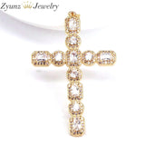 5PCS CZ Clear Micro Pave Cross Pendant Necklace Charm