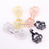 5PCS CZ Micro Pave Flower Buckle Clasp in Silver and Rose Gold