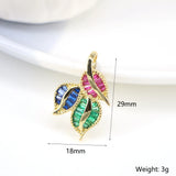 5PCS CZ Mini Small Leaf Charms for Jewelry Making Necklace Bracelet Earrings