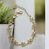 5PCS CZ Star Charm Link Chain CZ Bracelets